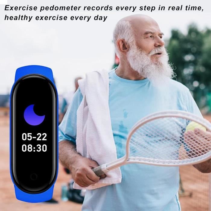 Tracker D'Activité IP68 – Alarme Vibrante, Podomètre, Sommeil, Calories, Étanche – Homme/Femme/Enfant