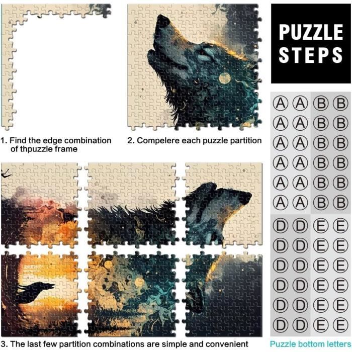 Jeu De Puzzle 500 Pi?�ces Loup Puzzles Incroyables Pour Adultes Puzzles En Bois Jeux ??ducatifs 