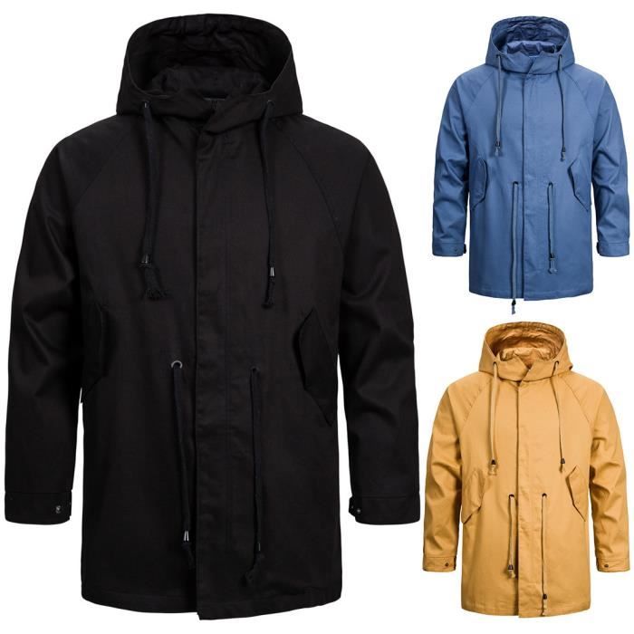 Veste Homme en coton de Marque Veste capuche Blouson Automne mi