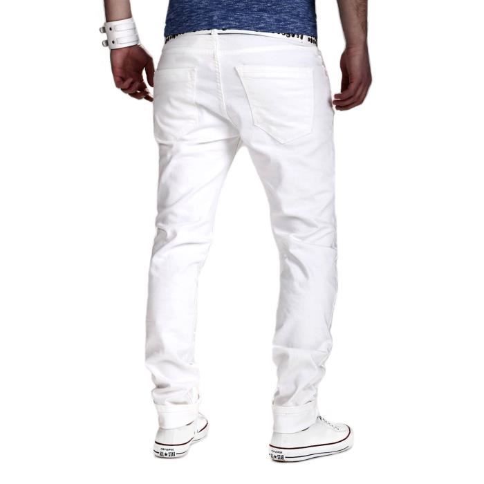 Jeans Homme trou fusel Jeans Hommes sport coton Noir Blanc