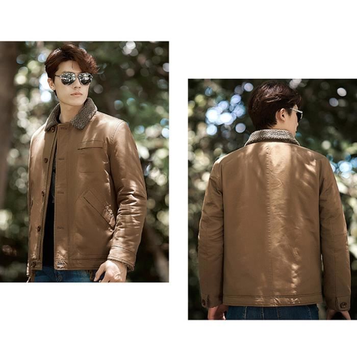 Blouson Homme Hiver Doubl e polaire Col revers Manches longues