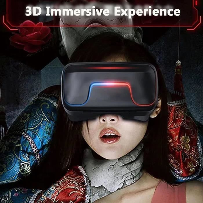 3D Casque Réalité Virtuelle, Casque VR Smartphone pour iPhone, Samsung