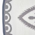 Tapis d'extérieur rond gris et blanc - HOMESCAPES - Henna - Moderne - 180 cm - Uni-2