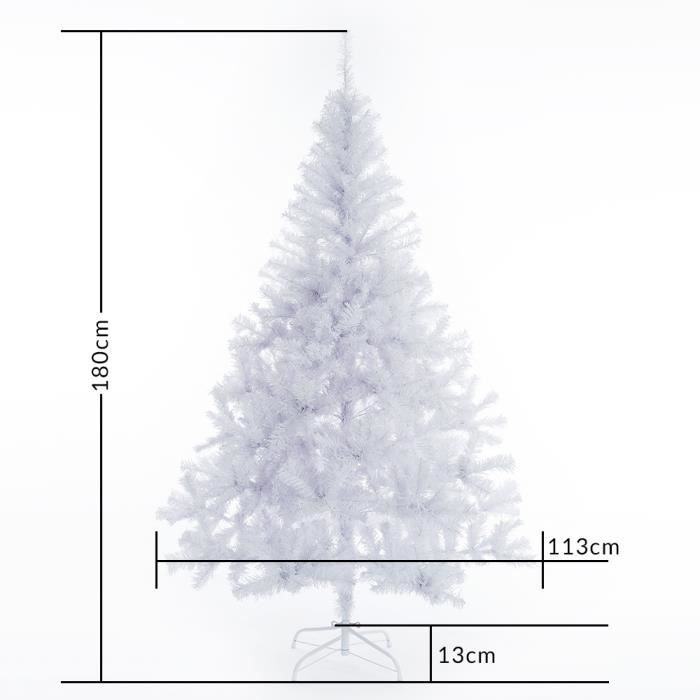 Sapin de Noël artificiel d'angle Blanc 180 cm PV…