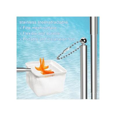 LIQWEI Filet De Pêche Carré Pour Aquarium – Maille Fine, Poignée Extensible, En Nylon Et Inox
