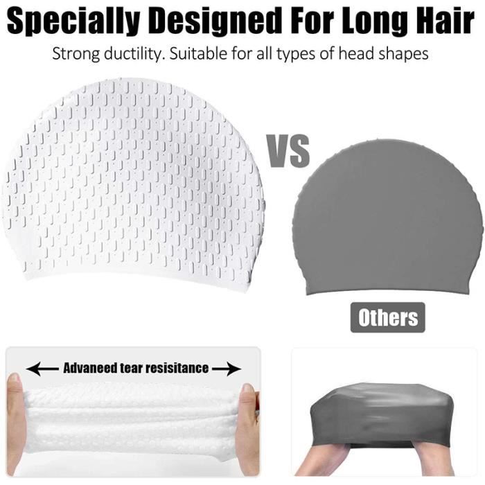 Bonnet De Bain Homme 3 Pack Extra Large Swim Caps For Braids And Dreads Locs Long Hair Black Women Men Swimming Silicone Waterproof Pool Bonnet De Bain Femme Cheveux Long