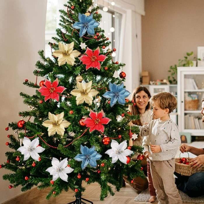 Pics à Feuilles Dorées Pailletées - Lot De 20, 30,5 Cm, Décoration Noël Mariage