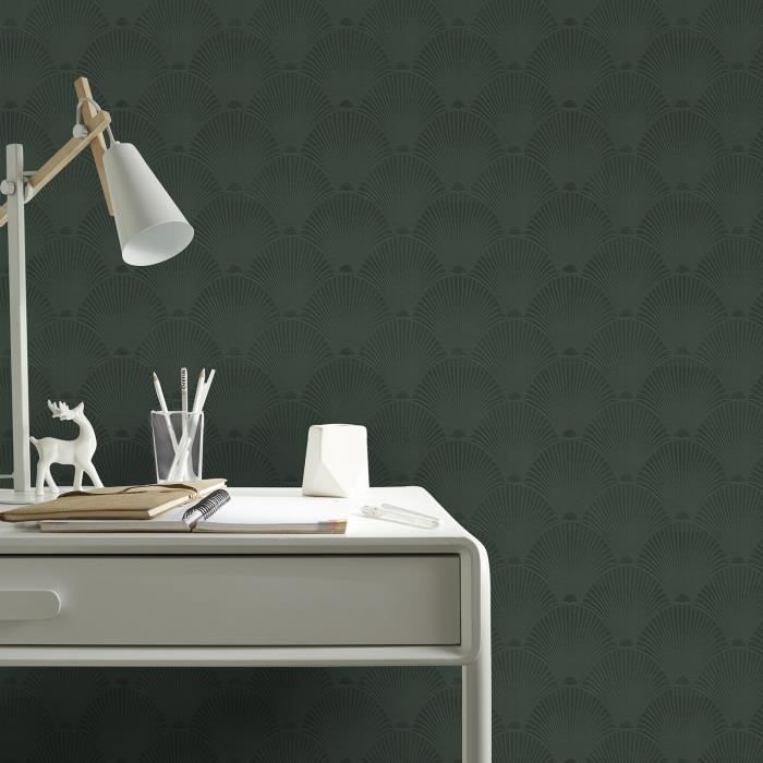 Papier peint intissé Art Déco Glamour 1005 x 52cm Vert - Cdiscount ...