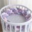 Milopon – Tour de lit tressé – 4 tisages Rose 2,5 m Utilisé en crèche pour protéger la tête des bébés des chocs – 2 m 3m 3 m 