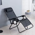 2PC Chaise Longue Jardin Exterieur Pliable,inclinable transat Bain de Soleil,fauteuil relax jardin,Ergonomique et Respirant-3