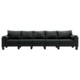 ❤Moderne Sofa Canapé de relaxation - Canapé droit fixe 5 places Mode - Noir - Tissu 😊31661-3