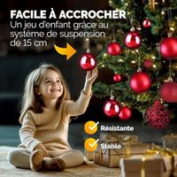 100 Boules De Noël Dorées Incassables - Plastique, 3 Tailles (3,4,6 Cm) - Pour Sapin, Déco Intérieur/extérieur
