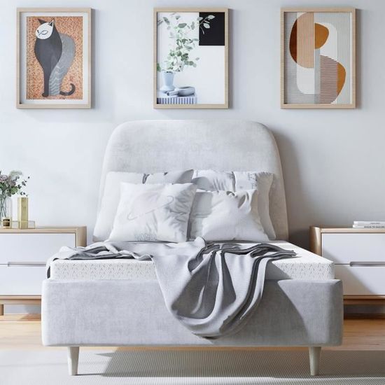 WOWTTRELAX Surmatelas Mémoire De Forme 90x190 Cm, épaisseur 6 Cm - Housse Amovible Lavable, Antibactérien Et Anti-acariens - Pour Un Sommeil Frais Et Confortable