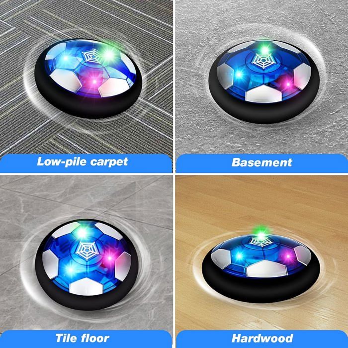 Lenbest Air Power Football – Ballon Hover Gonflable Rechargeable USB, LED, Sans Bruit, Cadeau Enfant 3-10 Ans