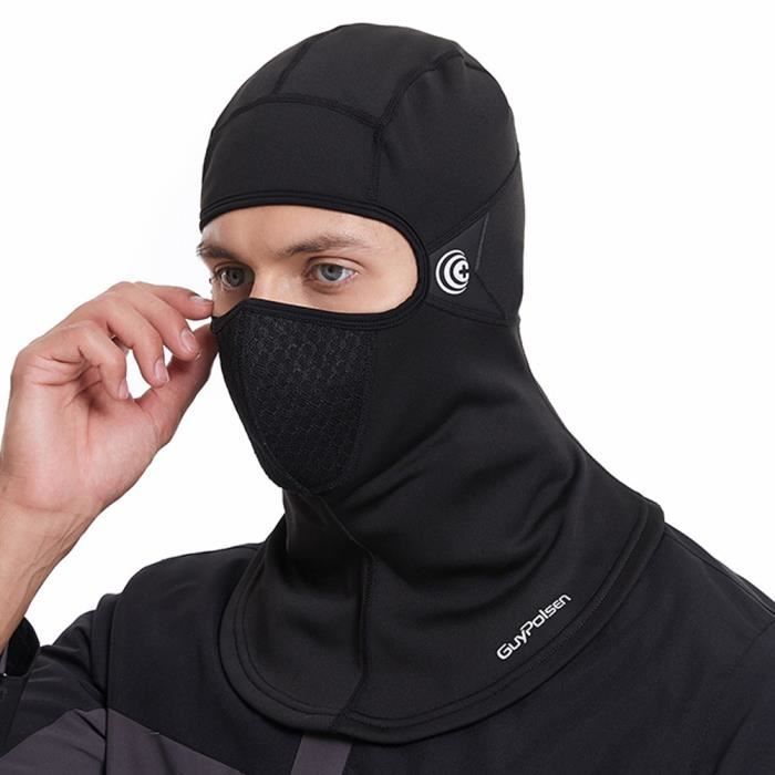 Cagoule Moto Hiver Ski CYCLESPEED - Masque Thermique Polaire Respirant Coupe-Vent Noir
