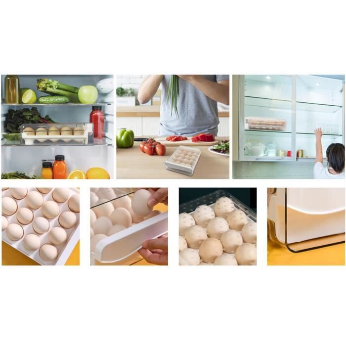 Lot De 5 Plateaux Œufs Empilables - Capacité 30 Œufs - Range Œufs Frigo Vert