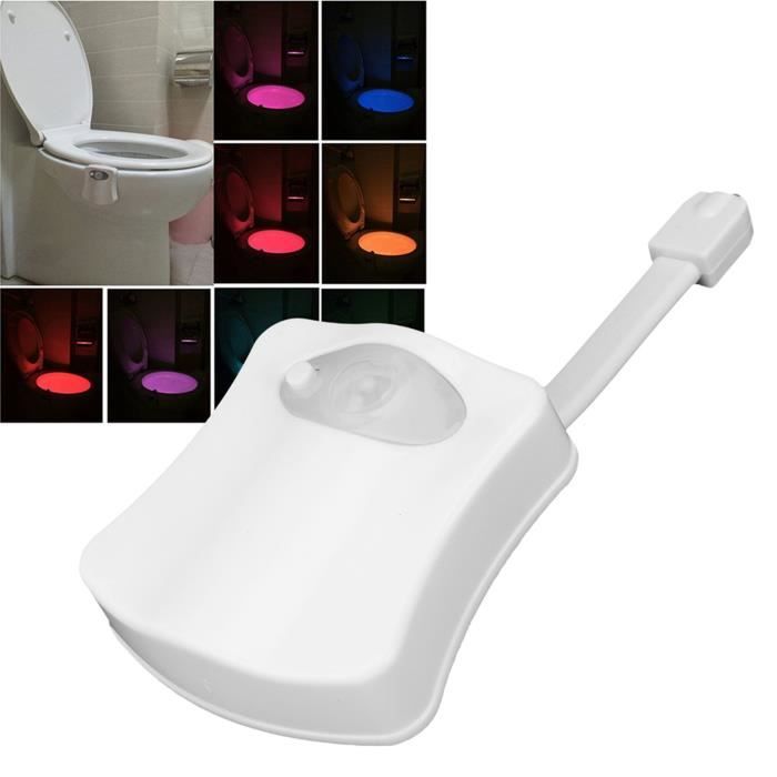 Lumière de cuvette de toilette à LED 8 16 modes, détection