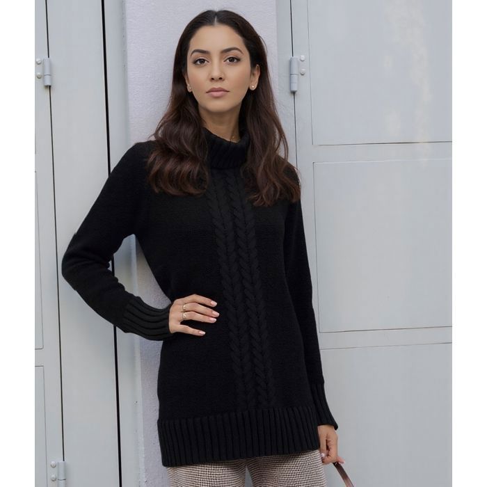 Pull Femme Col Roulé Noir Escada Sport Taille S - Viscose Occasion Très Bon état