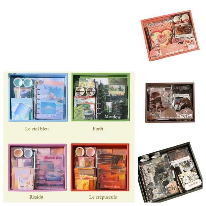 Kit Scrapbooking Esthétique Violet - Carnet A6, Autocollants, Papiers Décoratifs | Cadeau DIY Filles/femmes