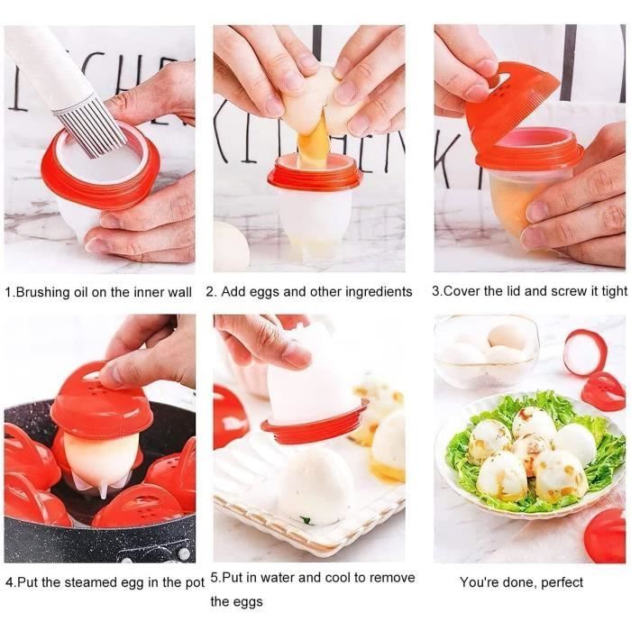 Cuiseur à œufs Micro-ondes 2 œufs - Poches, Vapeur Rapide, Design Antiadhésif, Facile à Nettoyer, En Plastique Alimentaire