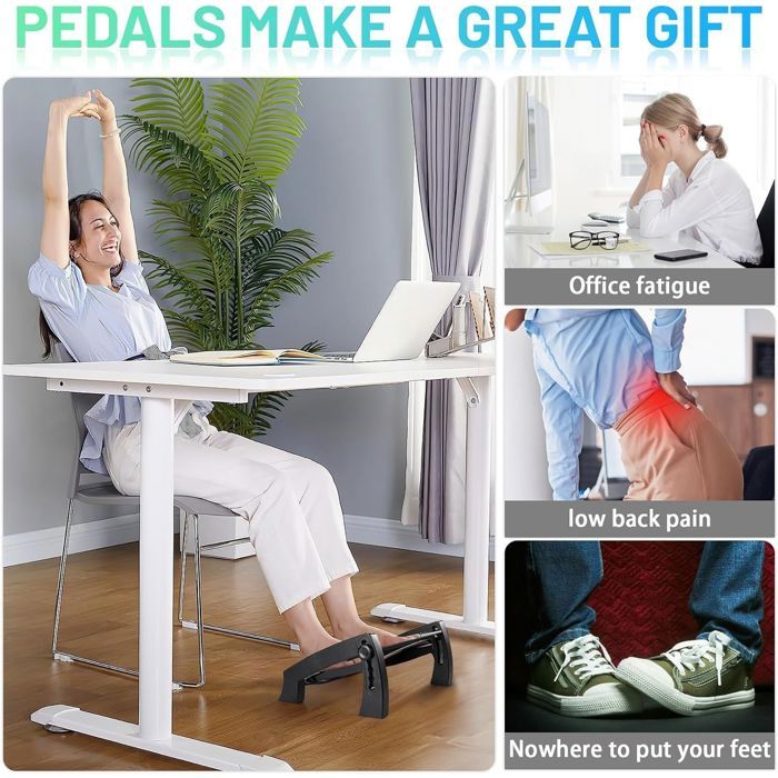 Repose-Pieds Ergonomique Bureau à Hauteur Réglable Avec Fonction Massage - Soulage Dos Et Jambes
