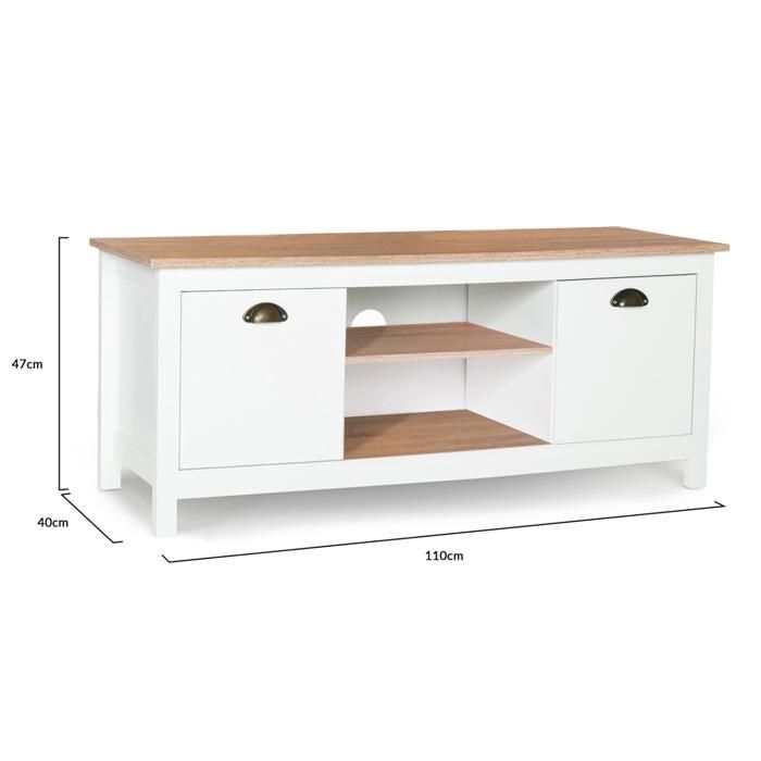 Meuble TV 140 cm campagne ISIS bois et noir - Gamm vert