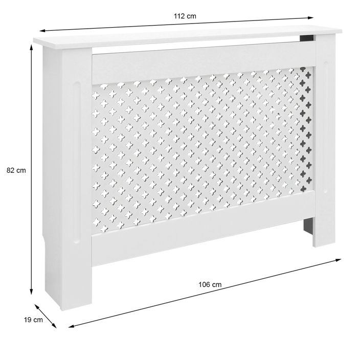 ECD Germany Cache-Radiateur Chauffage Moderne - 112x19x82cm - Blanc ...