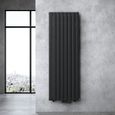 Sogood radiateur pour chauffage central 180x61cm radiateur à eau chaude panneau double couches vertical noir-gris-0