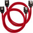 CORSAIR Câble gainé Premium SATA 6Gbps Rouge - 60cm Droit - (CC-8900254)-0