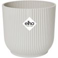 Elho Pot de fleurs Rond VIBES - Plastique - Ø25xH 23.0 cm - Blanc/Blanc soie-0