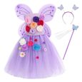 Déguisement Princesse Fille Encanto Isabela - JUREBECIA - Robe Papillon Fleurs Tutu Tulle-0
