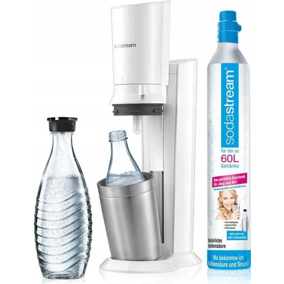 Sodastream Cristal 2.0 Umsteiger Set Blanc sans Cylindre Incl 1 Bouteille 