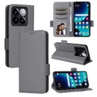BOONGET Pour Xiaomi 14T Pro Housse Téléphone Flip en PU Cuir Housse de protection en cuir Business antichoc gris