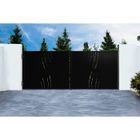 Lot Portail Battant et Poteaux - Casanoov - NALI VELETA - 3,5m H.140cm - Noir Mat - Acier / 2 Poteaux DARIO 8x8 H.190cm