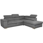 CASAPY Canapé d'angle convertible réversible - 5 places - DAYTONA - Tissu Lincoln Anthracite - Coffre - 260 x 216 x 94 cm