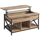 Table Basse - VASAGLE - Plateau Relevable - Rangement Ouvert - Compartiment Caché