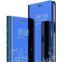 Coque pour Samsung Note 10 Plus,étui+Protection Écran [2 Pièces] Flip Clear View Translucide Miroir Standing 360°Housse antichoc Sma