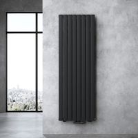 Sogood radiateur pour chauffage central 180x61cm radiateur à eau chaude panneau double couches vertical noir-gris