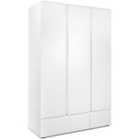 Armoire IMAGE 60B - Décor blanc mat - 3 portes + 2 tiroirs - L121,6 x H191 x P55 cm