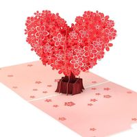 DAMILY® 3D Pop Up Carte de Voeux avec Enveloppes, Carte de Vœux Créative pour divers cadeaux de vacances - forme d'arbre d'amour