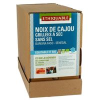 Noix de Cajou Grillées à Sec SANS SEL bio & équitable VRAC RHD 3 kg 40 g ETHIQUABLE