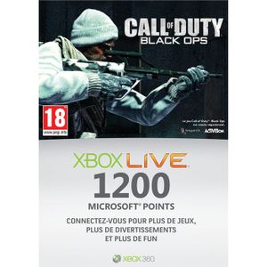 CARTE PRÉPAYÉE Xbox LIVE 1200 pts Call Of Duty Black Ops