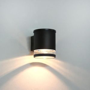 APPLIQUE EXTÉRIEURE Lampes Solaires D'Extérieur Led - Applique Murale Solaire Ip54 Étanche - En Aluminium - Noir[H3660]