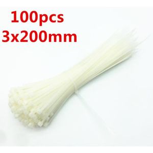 Blanc 100pcs Serre Cable Electrique Attache Cable De Nylon Autobloquant 2 5x100mm Gestion De Cables Serre Cables