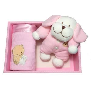 100/% microfibre Rose//Argent Coffret cadeau Plaid 75x75cm Doudou peluche Lisette la Licorne