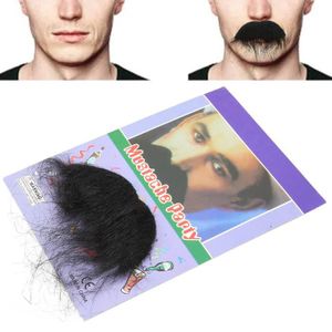 Blanche Couleur Fausse Les Sourcils Mustaches Auto-Adhésives Nouveauté Réaliste