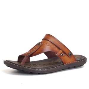 tong en cuir pour homme