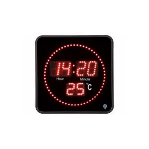 Horloge Murale Design Radio-pilotée Par Pearl – Rouge Vif, Affichage Numérique Super Lumineux, Idéale Pour La Cuisine Ou Le Salon