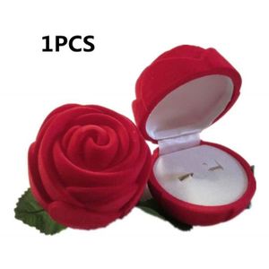 1484 At Mode Boîte à Bijoux 1pcs Rose Fleur Forme Coffret Cadeau Anneau Collier Boîte De Rangement Organisateur Titulair