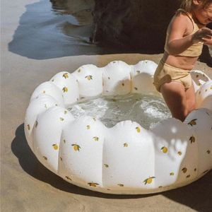 PATAUGEOIRE Vvikizy piscine à pétales gonflable Vvikizy piscine à pétales pour bébé Piscine gonflable portative pliable en jeux piscine Citron
